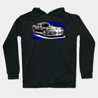 Dodge Viper Old Grey American Flag version Hoodie